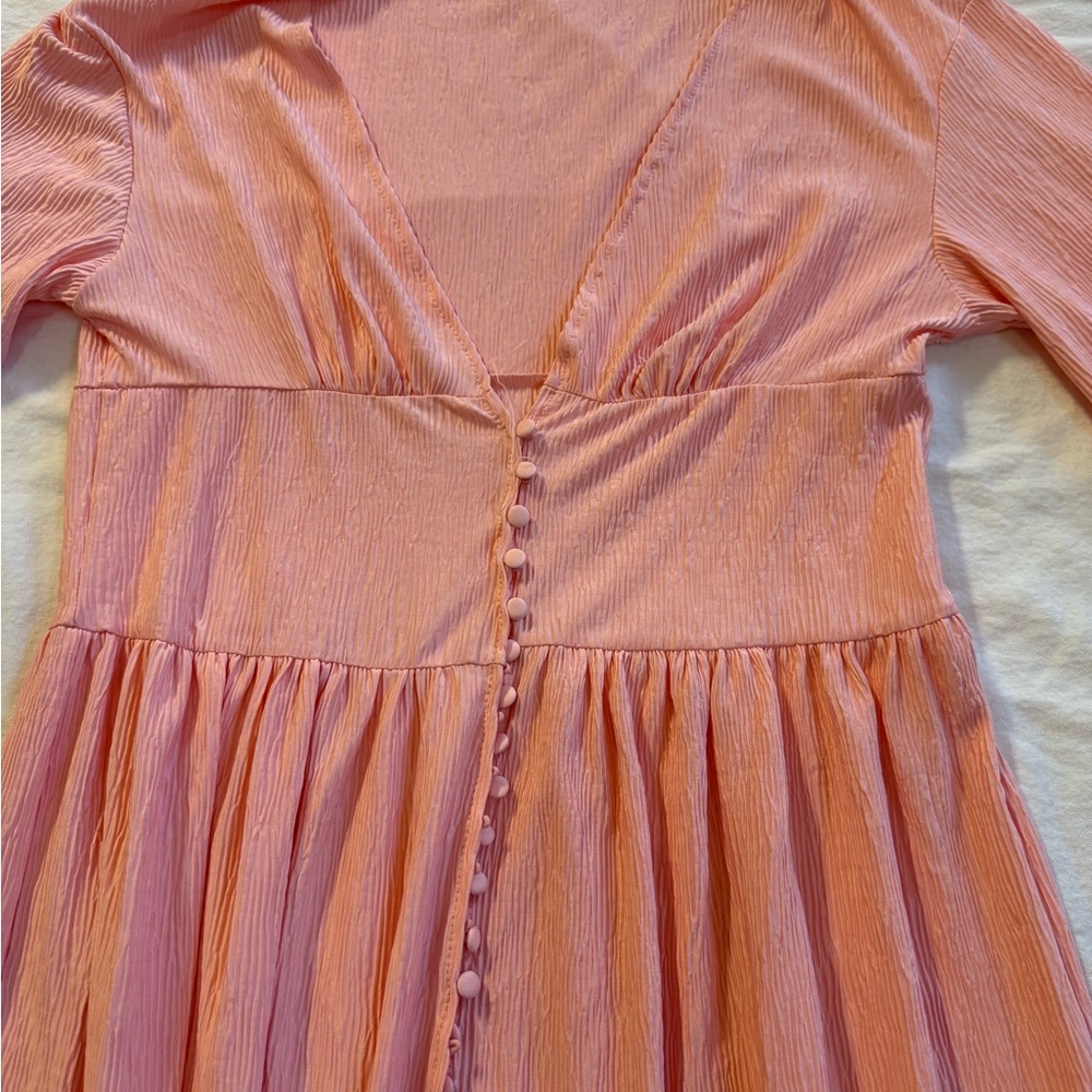 Chic Coral V-Neck Maxi Dress